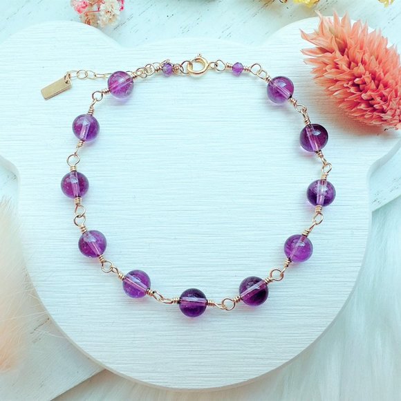 New Amethyst Bracelet | 14k Gold Filled - Picture 4 of 7